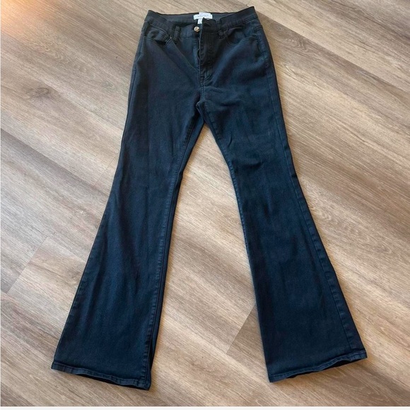 Black High-waisted flared jeans - Picture 1 of 5